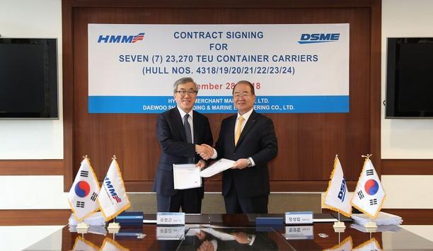 HMM signs a contract for its twenty eco-friendly mega containerships with DSME, HHI, and SHI